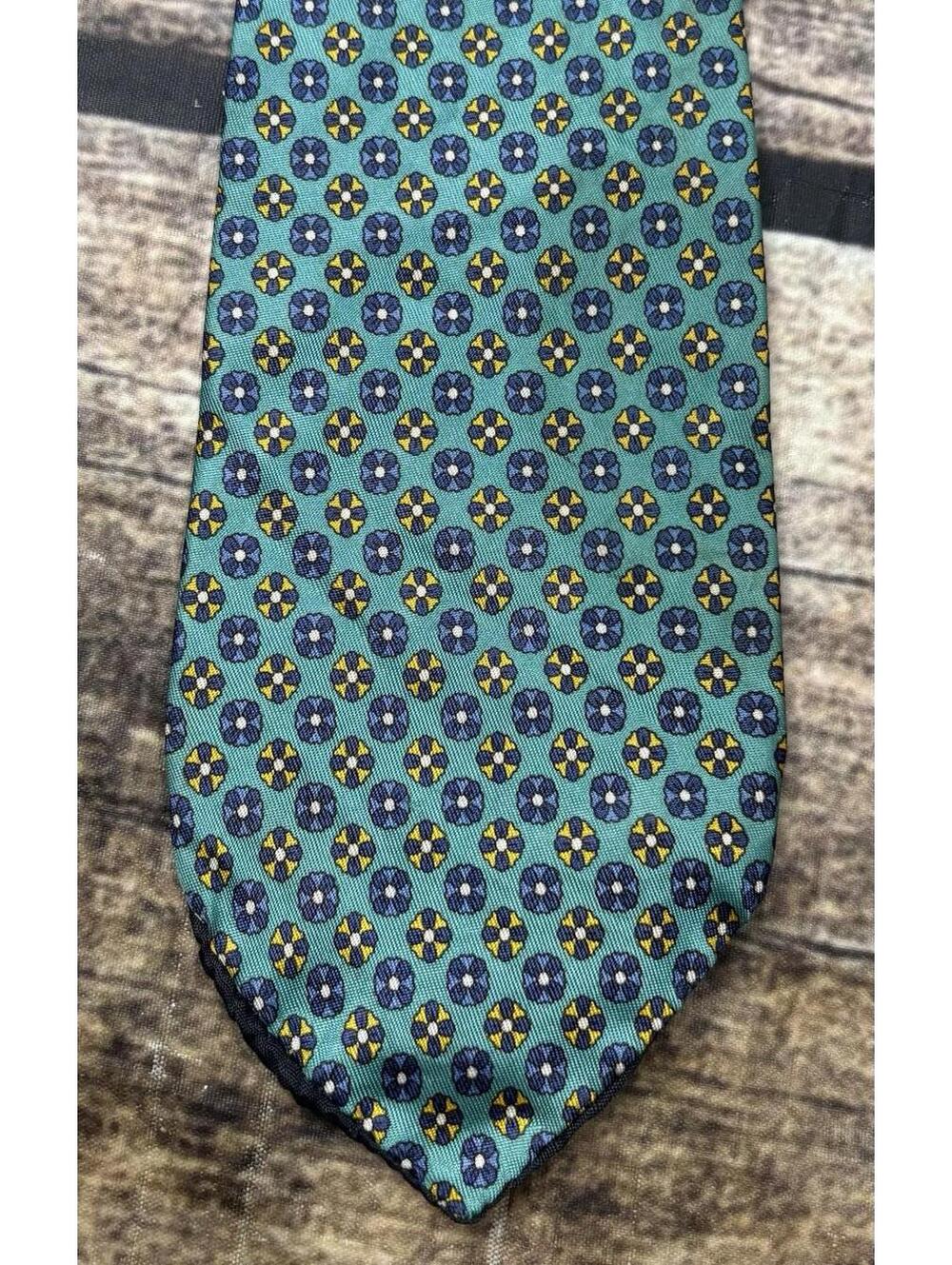 Mista Seta Mens Neck Tie Silk Made in Italy Geometric Circles